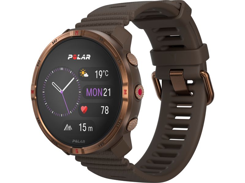 POLAR Sportuhr Grit X2, Braun, S-L Outdoor-Smartwatch mit brillantem AMOLED-Display, Dual-GPS, Offline-Karten und langer Akkulaufzeit für Multisport-Abenteuer
