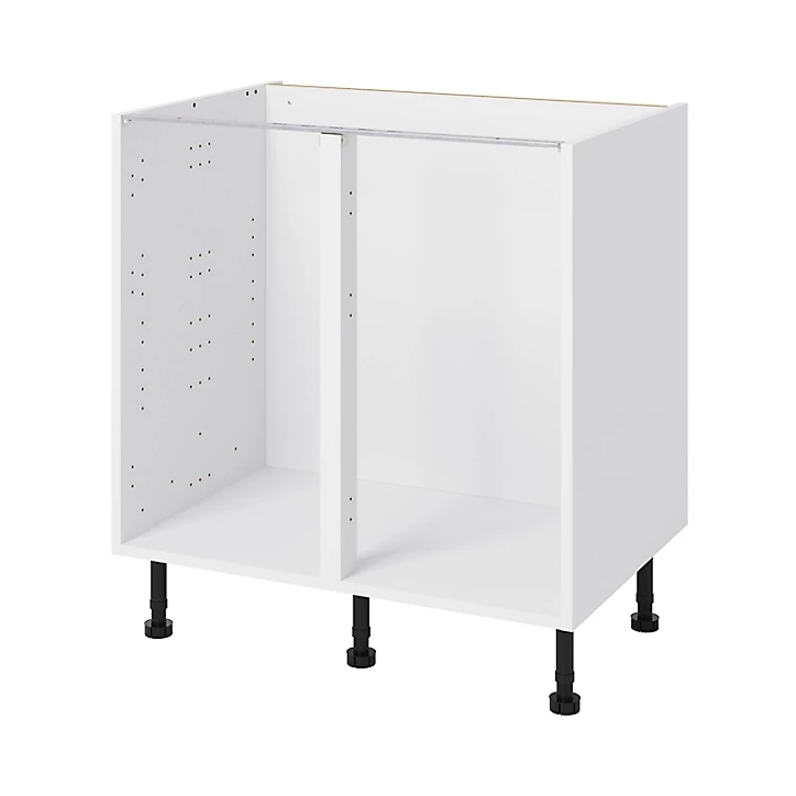 Caisson bas de cuisine Caraway GoodHome blanc H. 72 cm x L. 80 cm