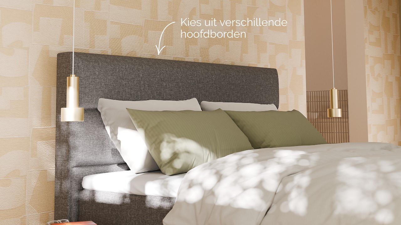 Boxspring Mica - Linen touch dark grey