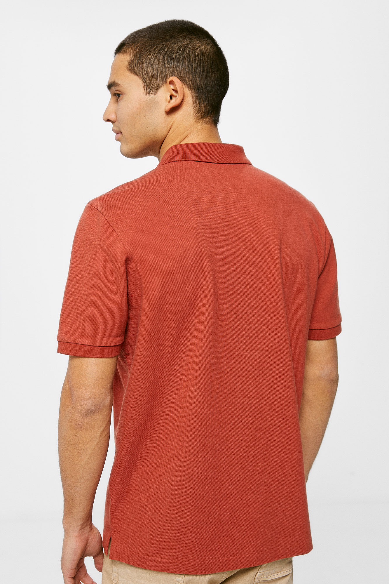 Camisa polo básica em piqué - laranja