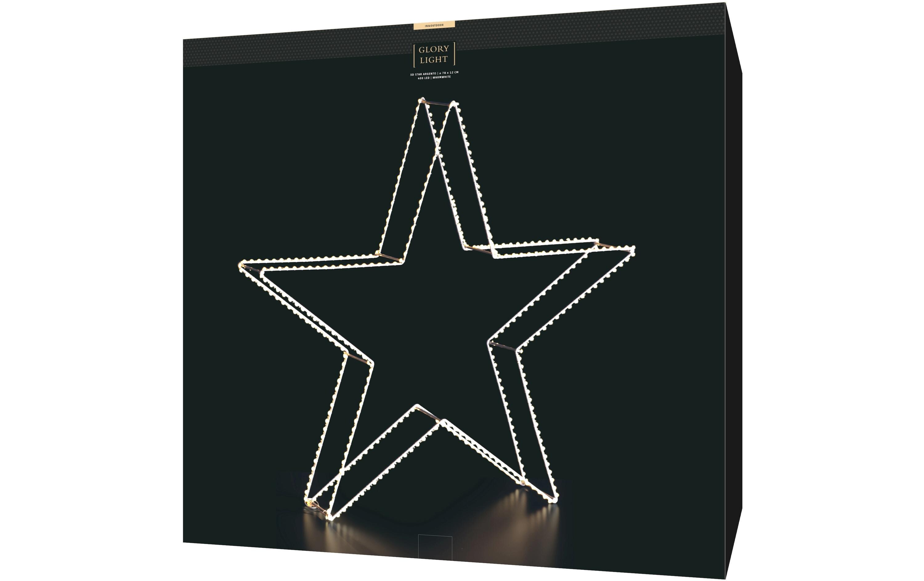 3D LED Stern Argento 400 LED, Ø 78 cmLED Weihnachtsdekoration für den Innen- und Aussenbereich