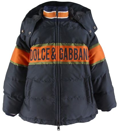 Dolce & Gabbana Daunenjacke - Navy m. Orange