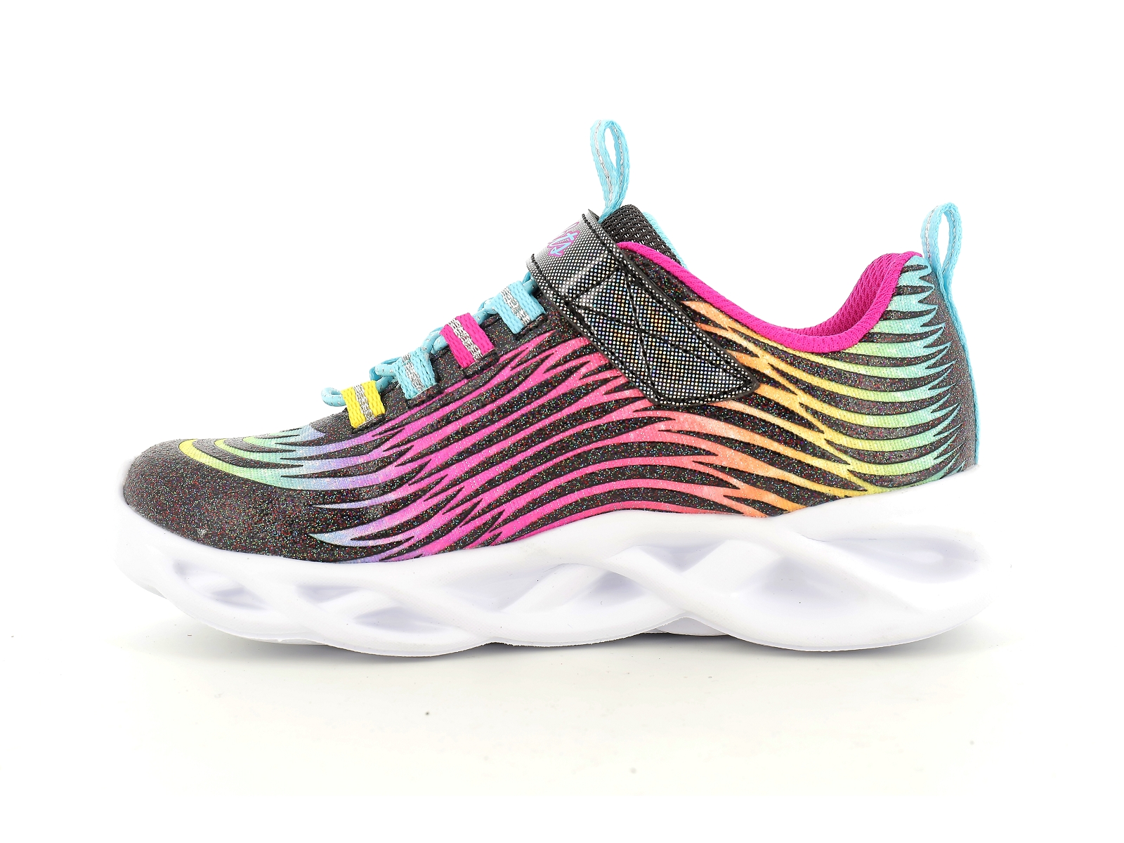 Skechers-TWISTY BRIGHTS Matières combinées Noir Rose