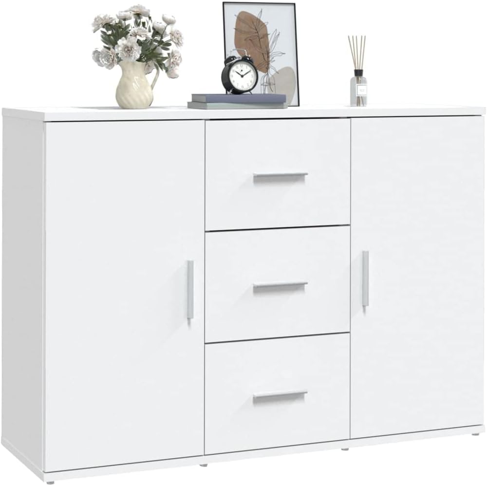 Generisch Sideboard Weiß 91x29,5x65 cm Holzwerkstoff,jiangboyue-823342