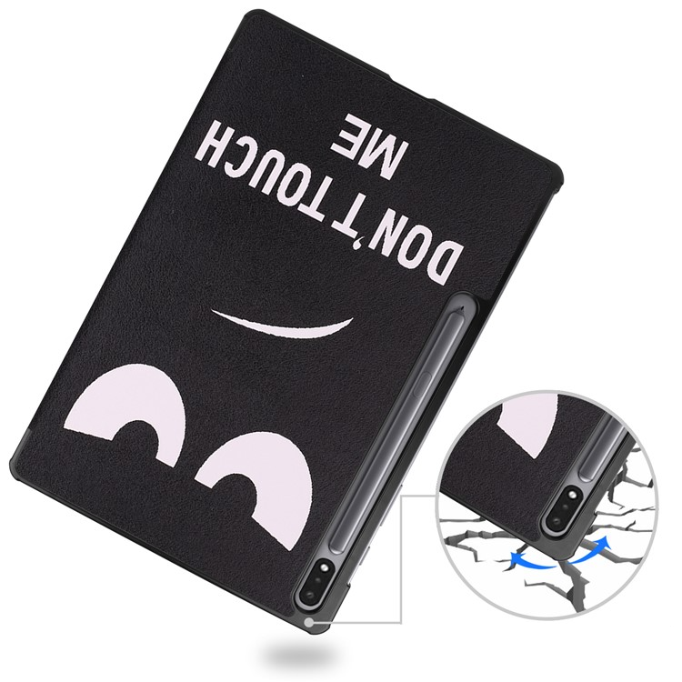 Samsung Galaxy Tab S10  Plus Hybrid Leder Tasche Smart Cover Schutzhülle   S-Pen Halterung - Don't Touch Me