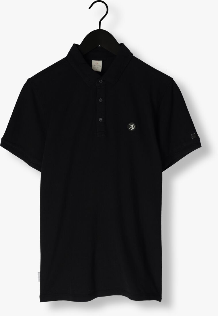 CAST IRON zwarte cast iron polo short sleeve polo organix cotton pique essential