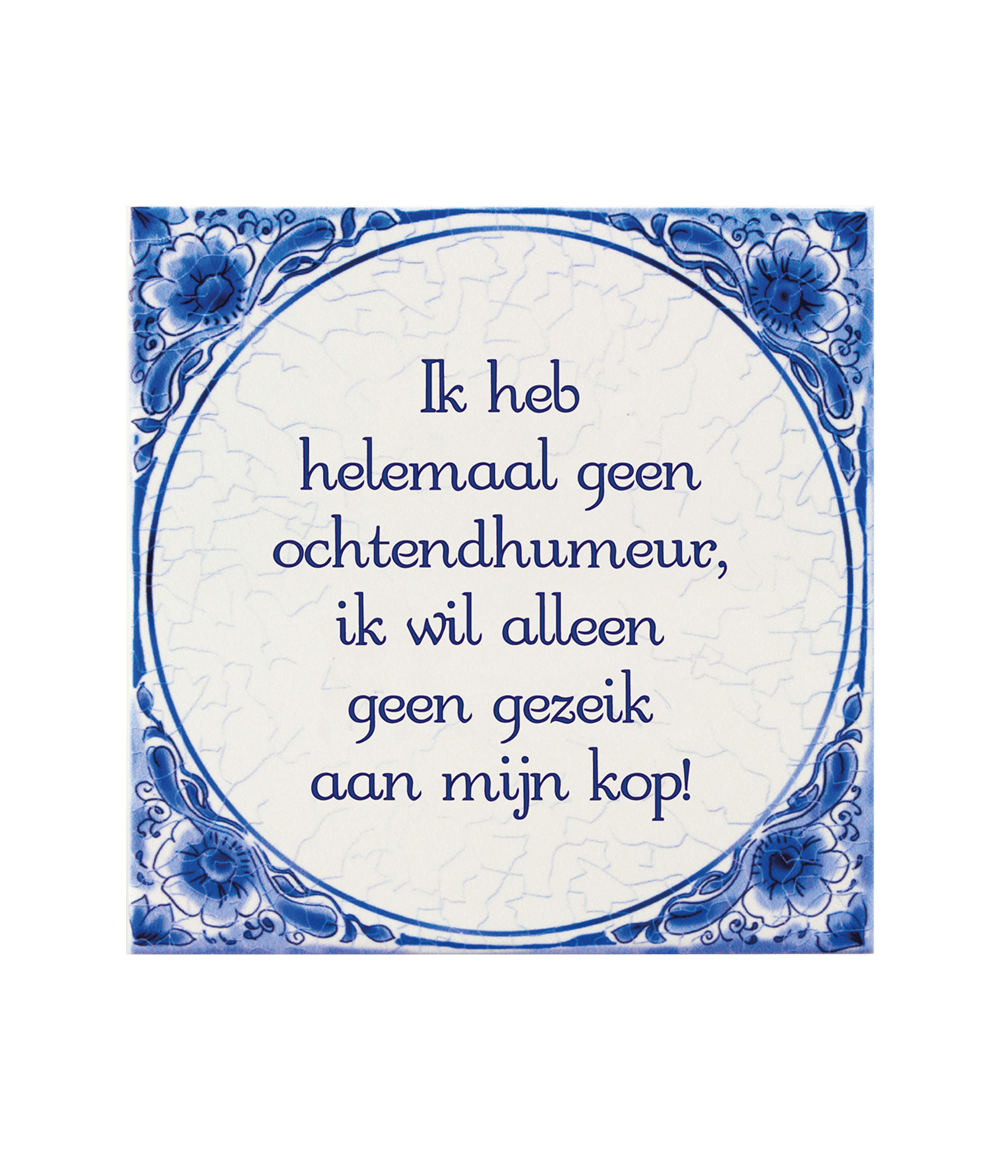 Delfts Blauw Tegel Ochtendhumeur 14,5cm