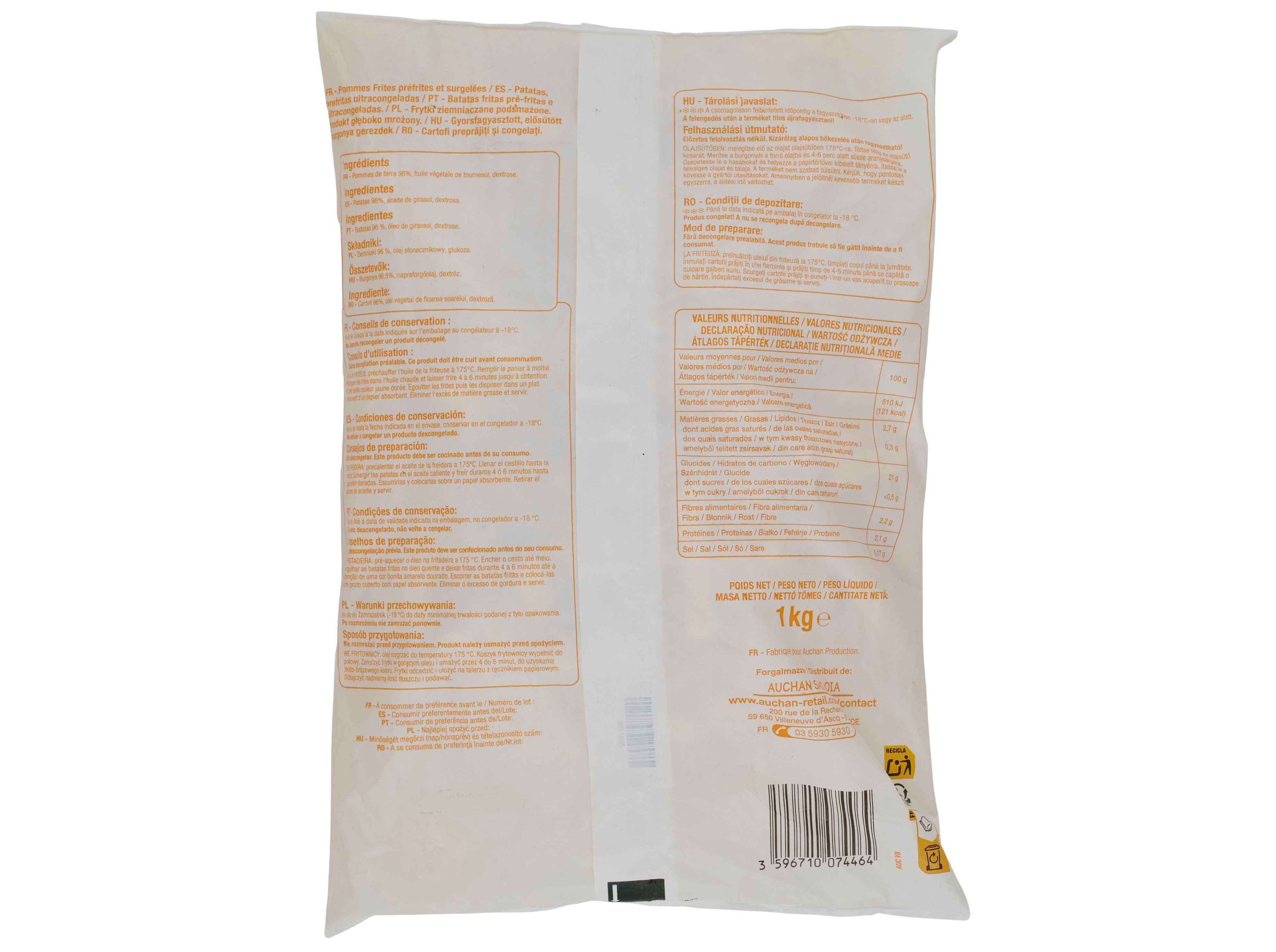 BATATAS POLEGAR PRÉ FRITAS 1KG