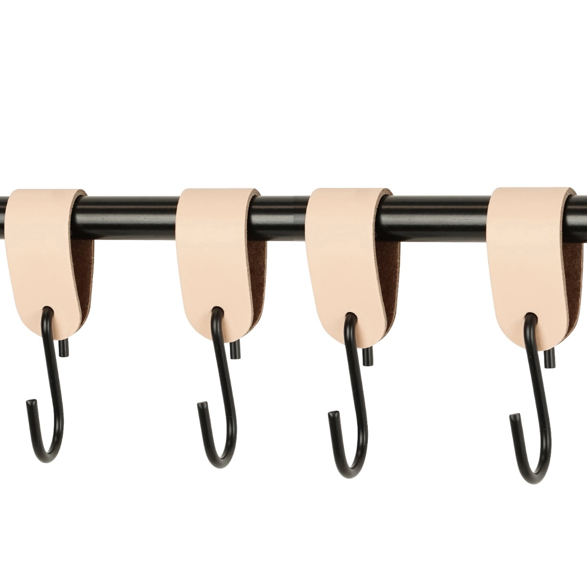 Leren S-haak hangers (set van 4) Peach
