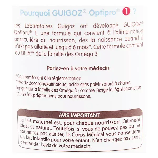 Leite infantil Guigoz Optipro Etapa 1 +0m 780g