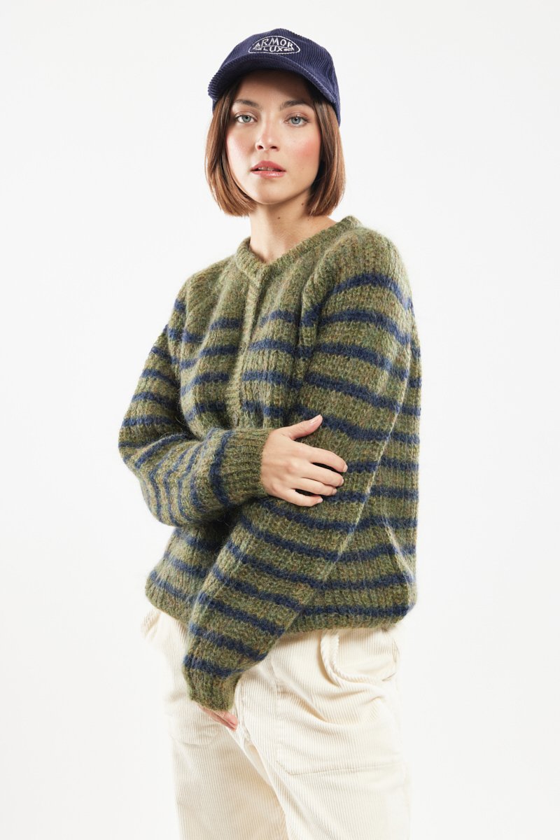 Cardigan rayé Carl - mohair