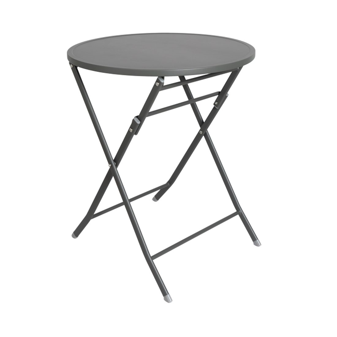 CONTINI Gartentisch Rund Ø62 mit 2 Stühlen Metall anthrazit