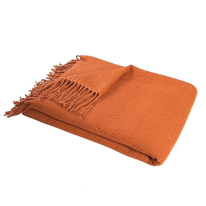 Plaid Effet laine Shenty 12.7x18cm Terracotta