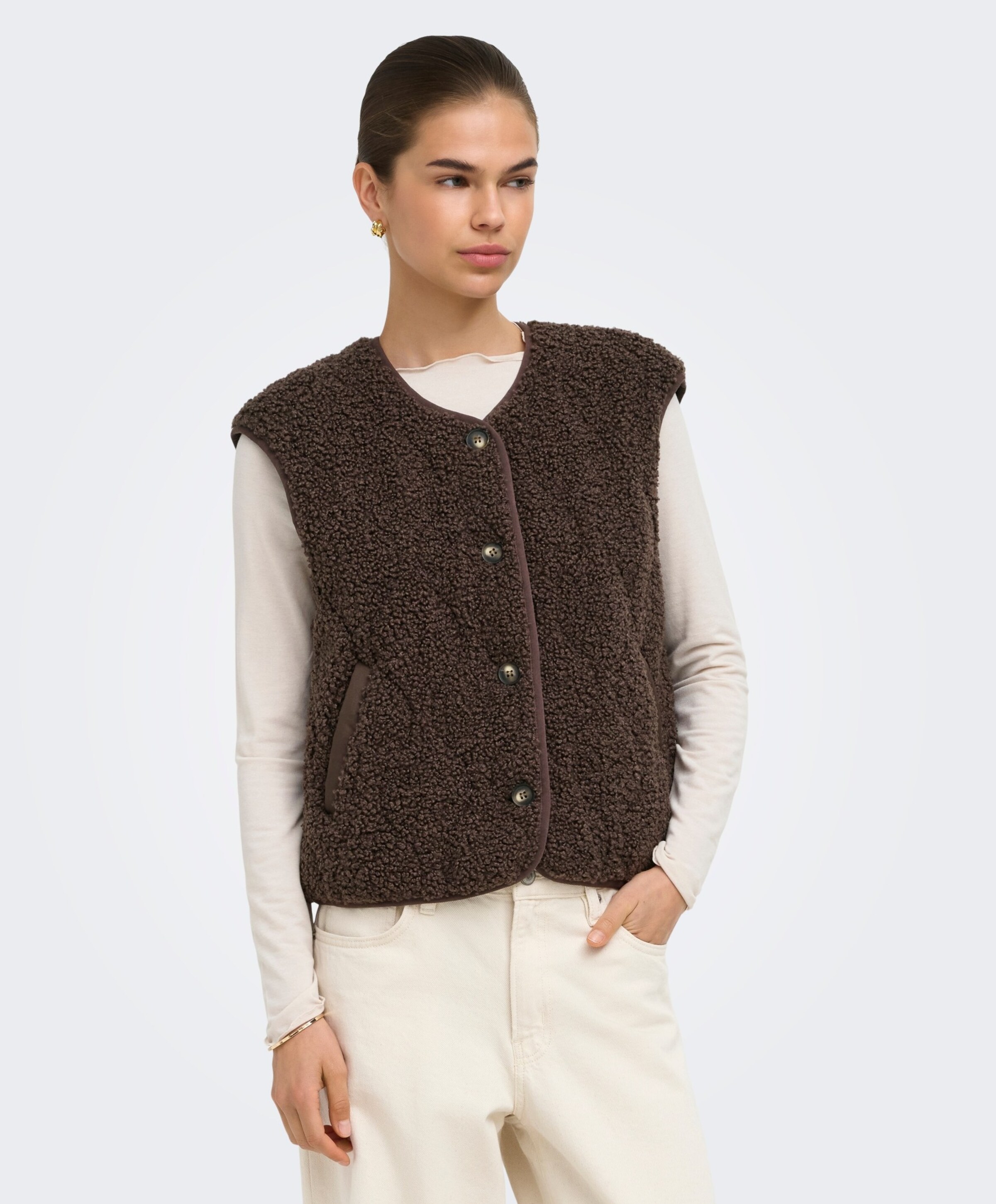 Only Dames gilet bruin