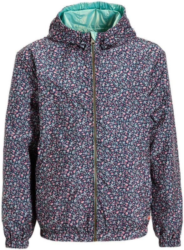Orange Stars - Reversible Jacket - Ditsy Floral Print - Meisjesjack - Navy