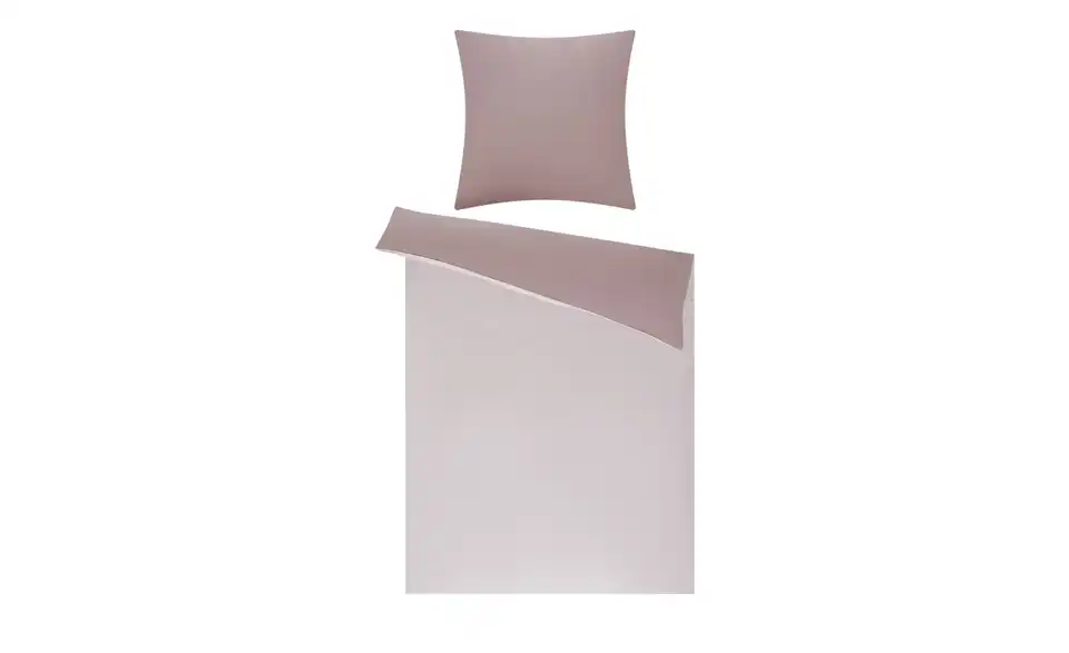 como Satin Wende-Bettwäsche Satin Piping Rosa 135x200 cm, 80x80 cm