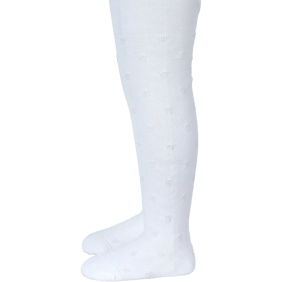 Sterntaler Strumpfhose Ajour Tupfen weiß