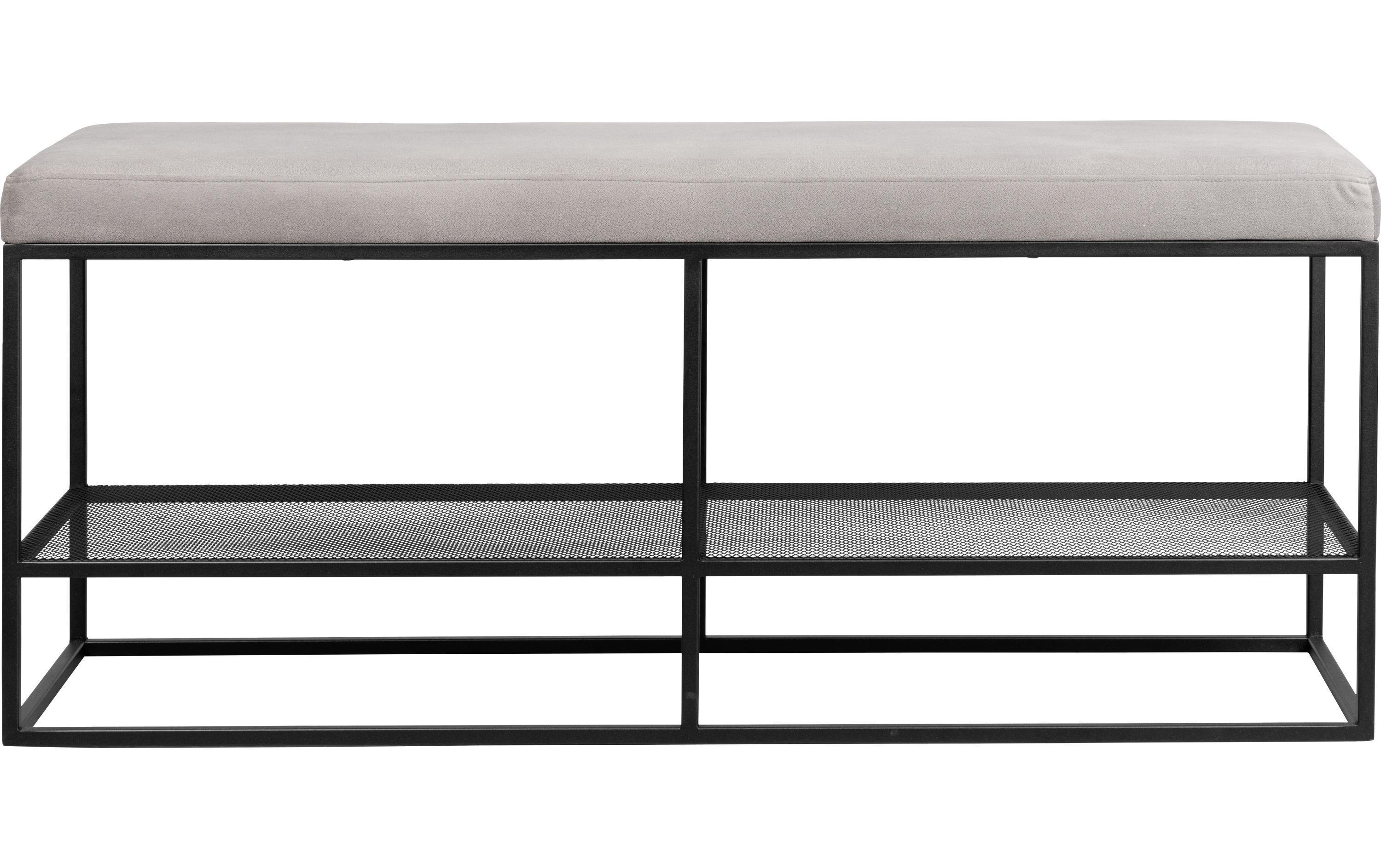 Sitzbank Bitung 120 x 40 x 45 cm, Grau<br>Moderne graue Garderobenbank für Eingangsbereiche und Flure