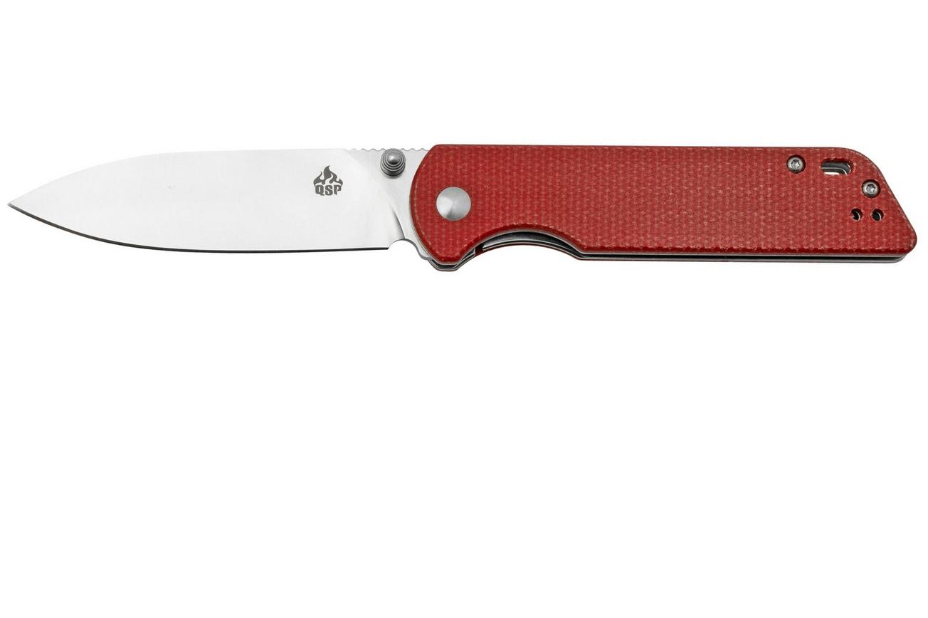 QSP Knife Parrot V2 QS102-E Red Micarta, zakmes