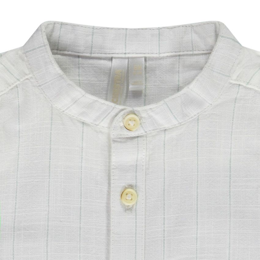 Ensemble de cérémonie 2 pièces avec salopette pour bébé garçon - Blanc