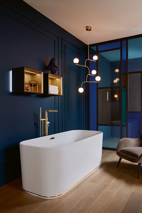 Villeroy & Boch FInion vrijstaand ligbad 170x70cm wit mat met design ring en verlichting