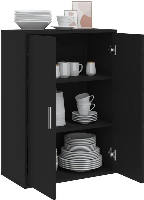 vidaXL - Dressoir - Zwart - Bewerkt Hout - 60x31x84 cm