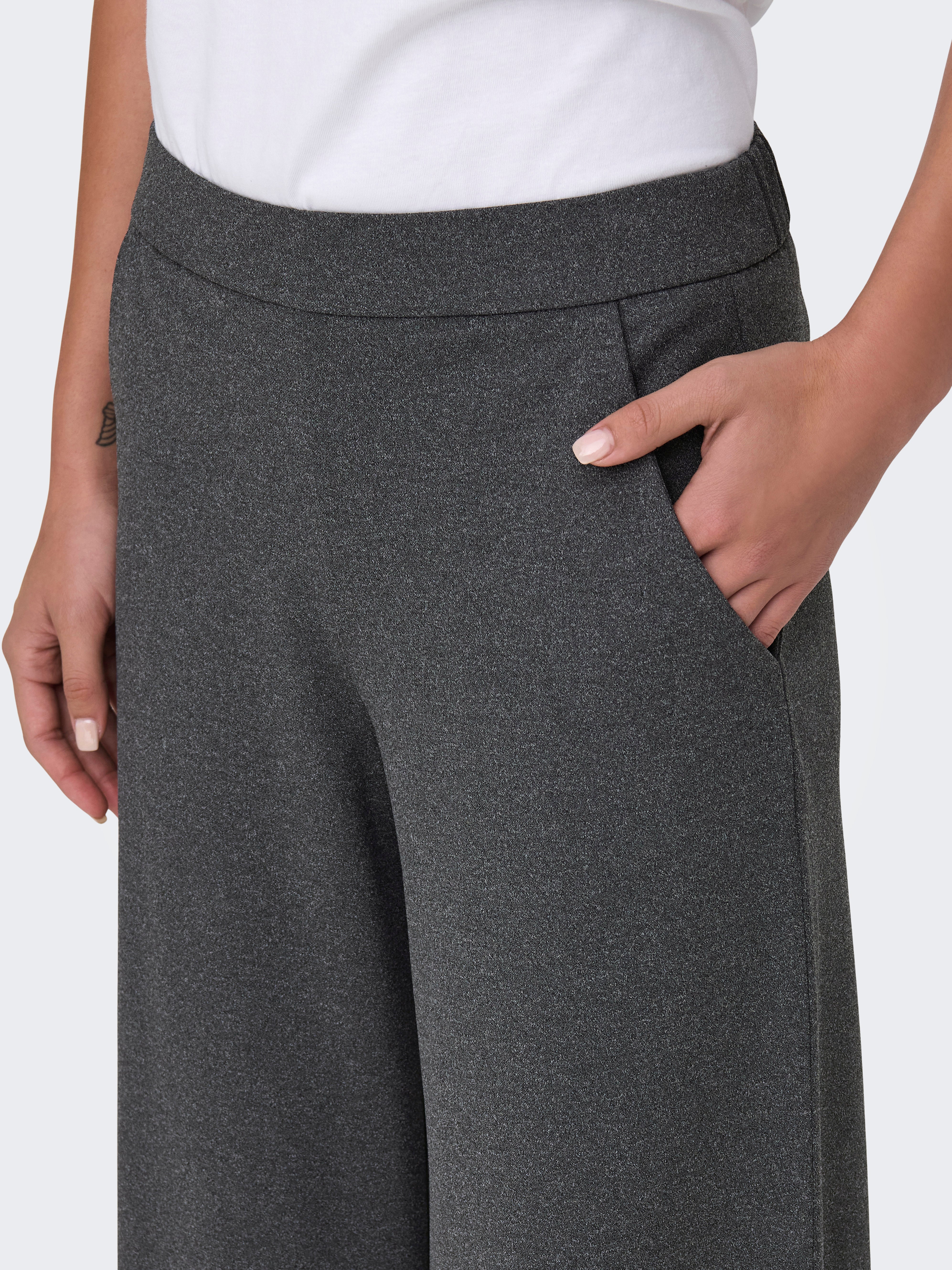 JDYTANJA Ausgestellt Hose mit weitem Beinschnitt Medium Grey Melange