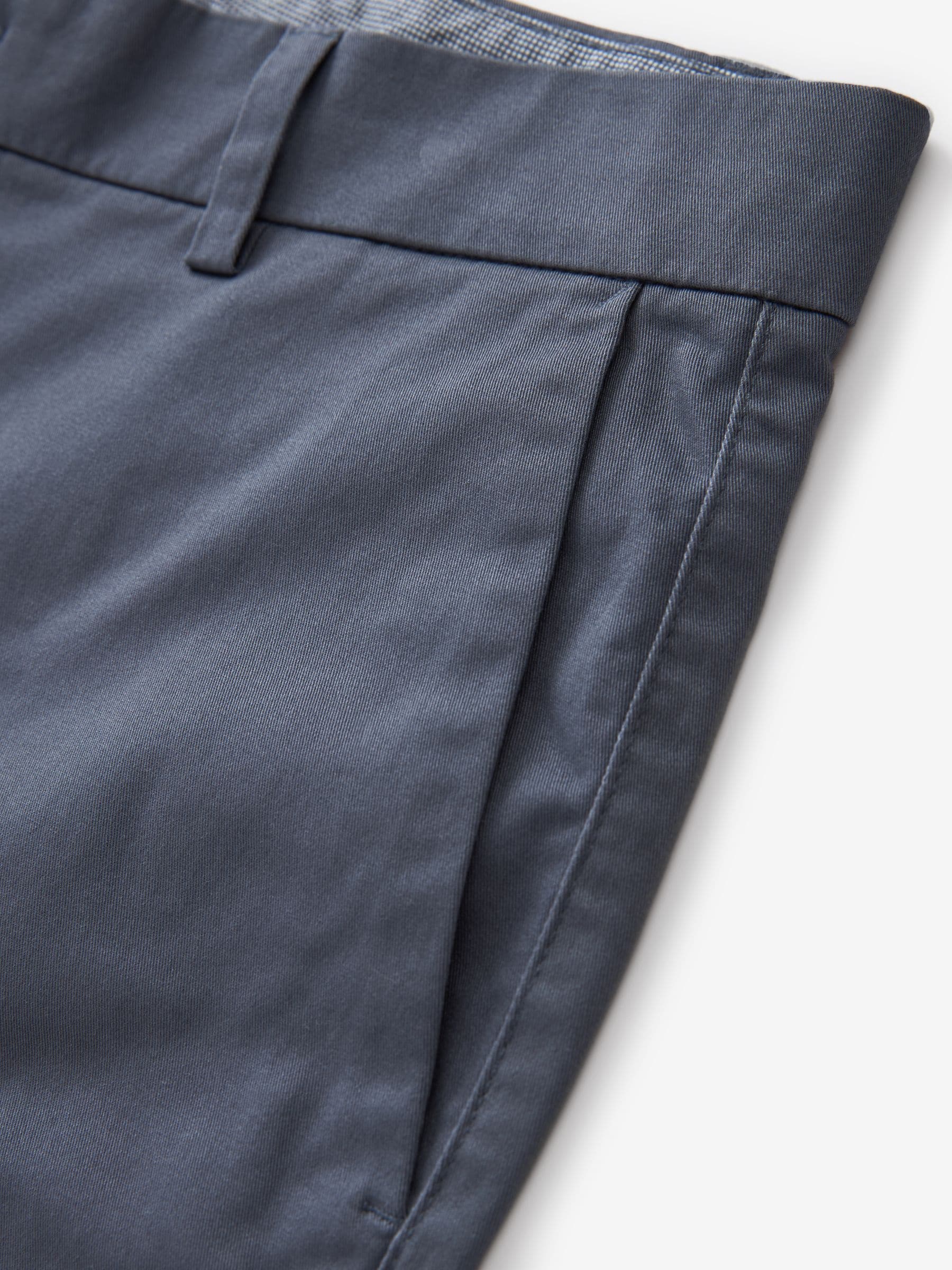 Normaal blauw - Slim Fit - Chinoshort met stretch