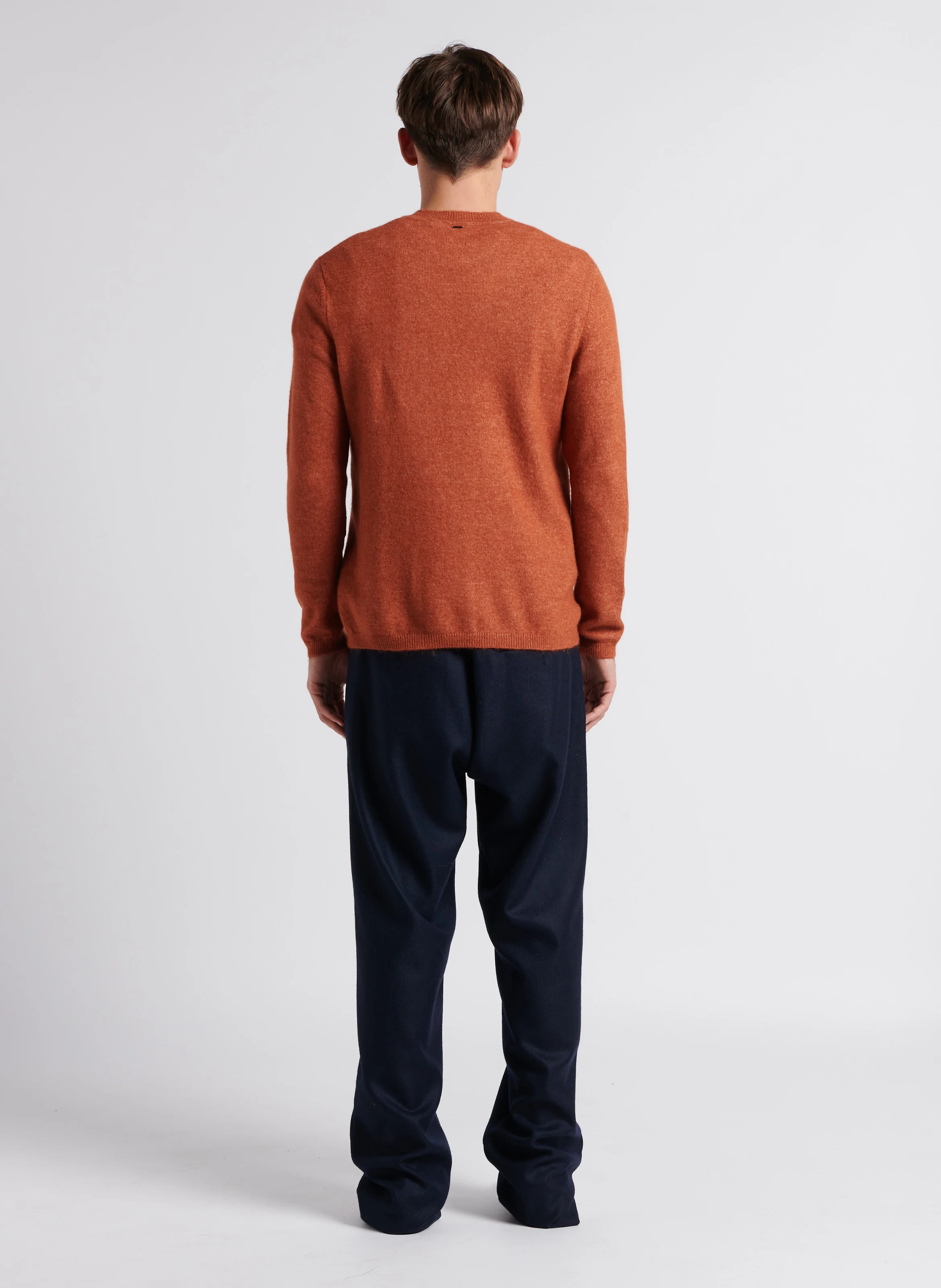 KYLE CHEVIOT - Pantalon droit en laine mélangée| Bleu