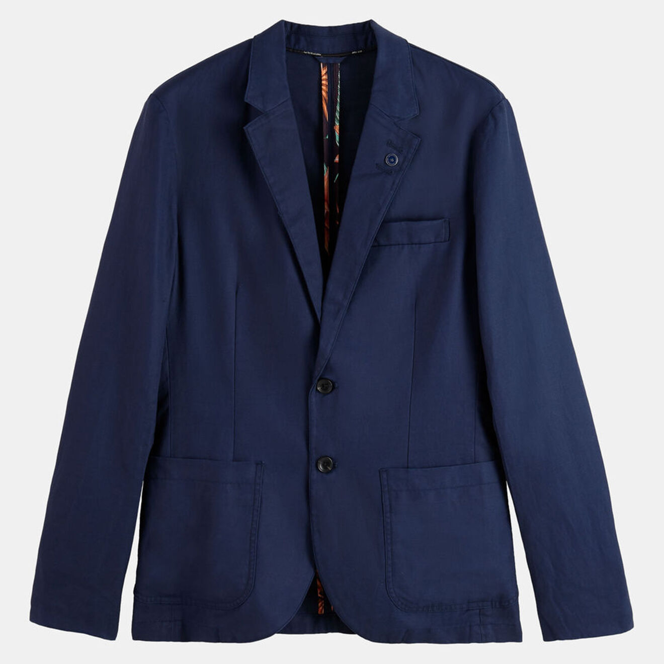 Scotch & Soda Blazer en Lin mélangé Slim Fit bleu marine