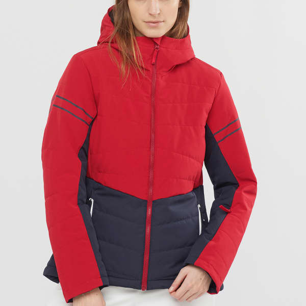Veste de ski SALOMON EDGE JKT W RED CHILI/NIGHT SKY/WHITE