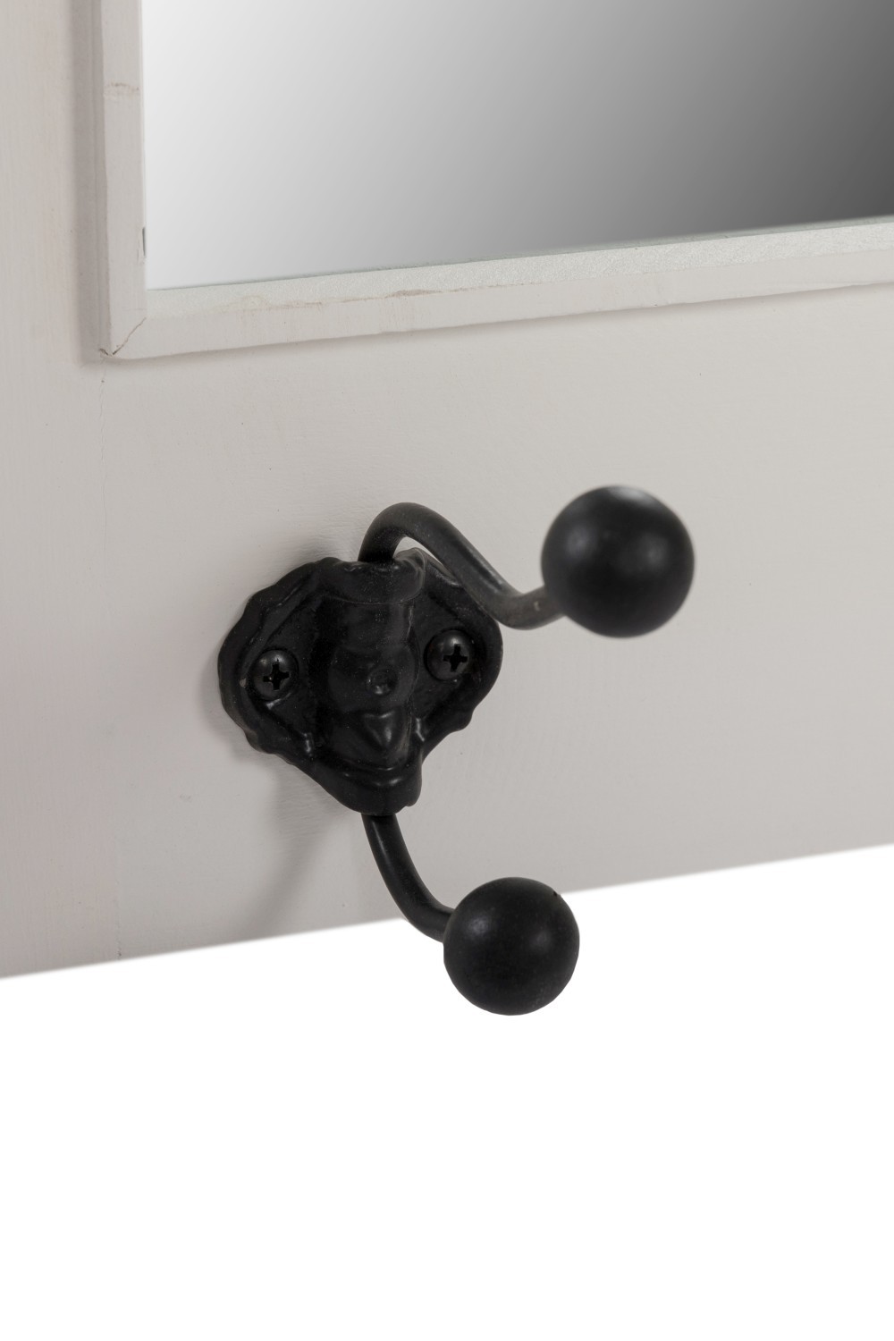 Garderobe ELLA - weiß - mit 5 haken und Spiegel