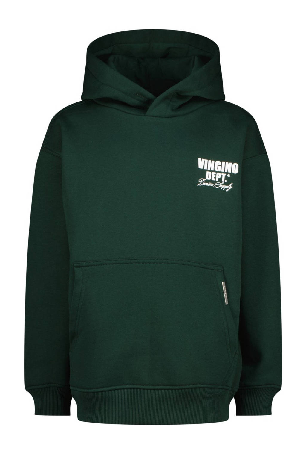 Vingino hoodie Basic met printopdruk donkergroen