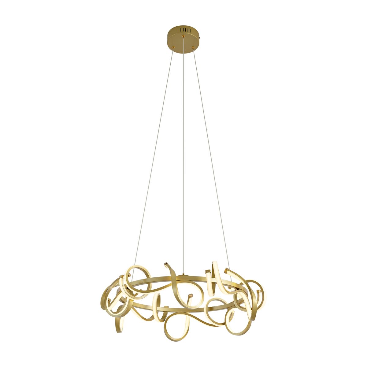 Design hanglamp goud rond 3-staps dimbaar - Krisscross