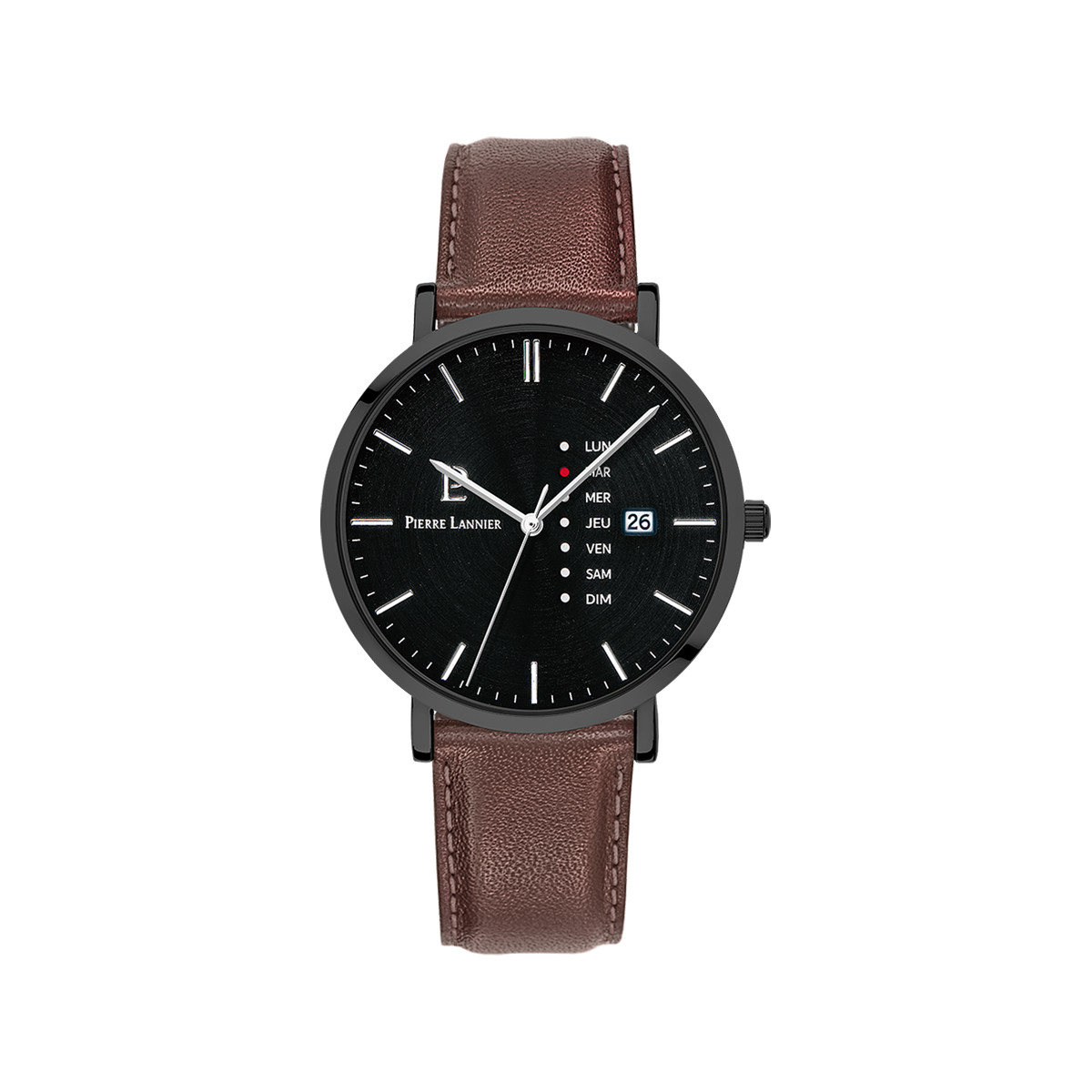 Montre PIERRE LANNIER Data homme bracelet cuir brun