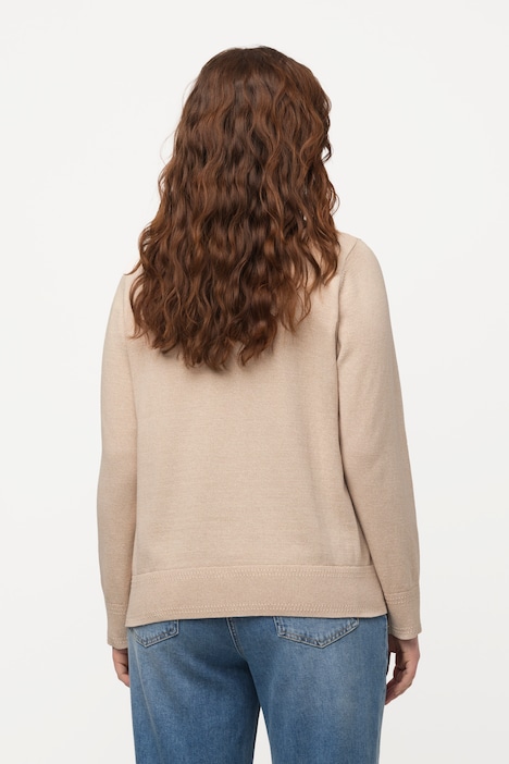 Pullover, V-Ausschnitt, Langarm, Biobaumwolle