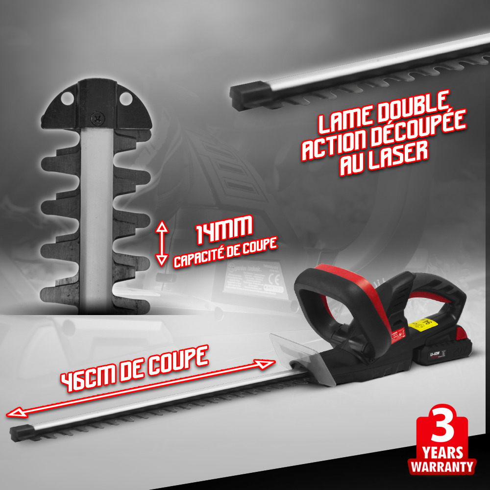 Taille haies rechargeable 20v lithium