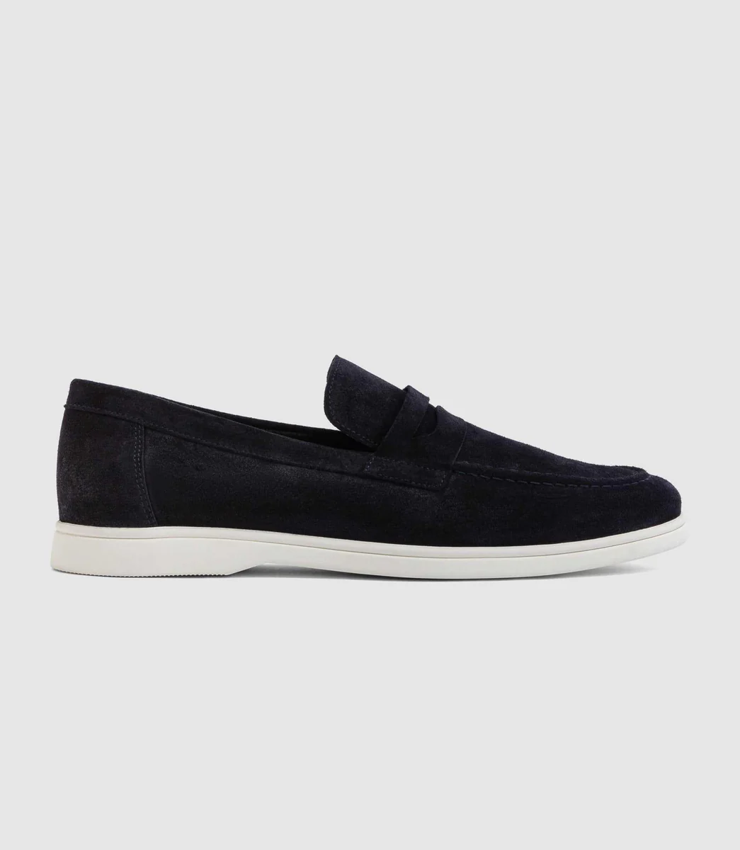 Mocassin en daim marine 