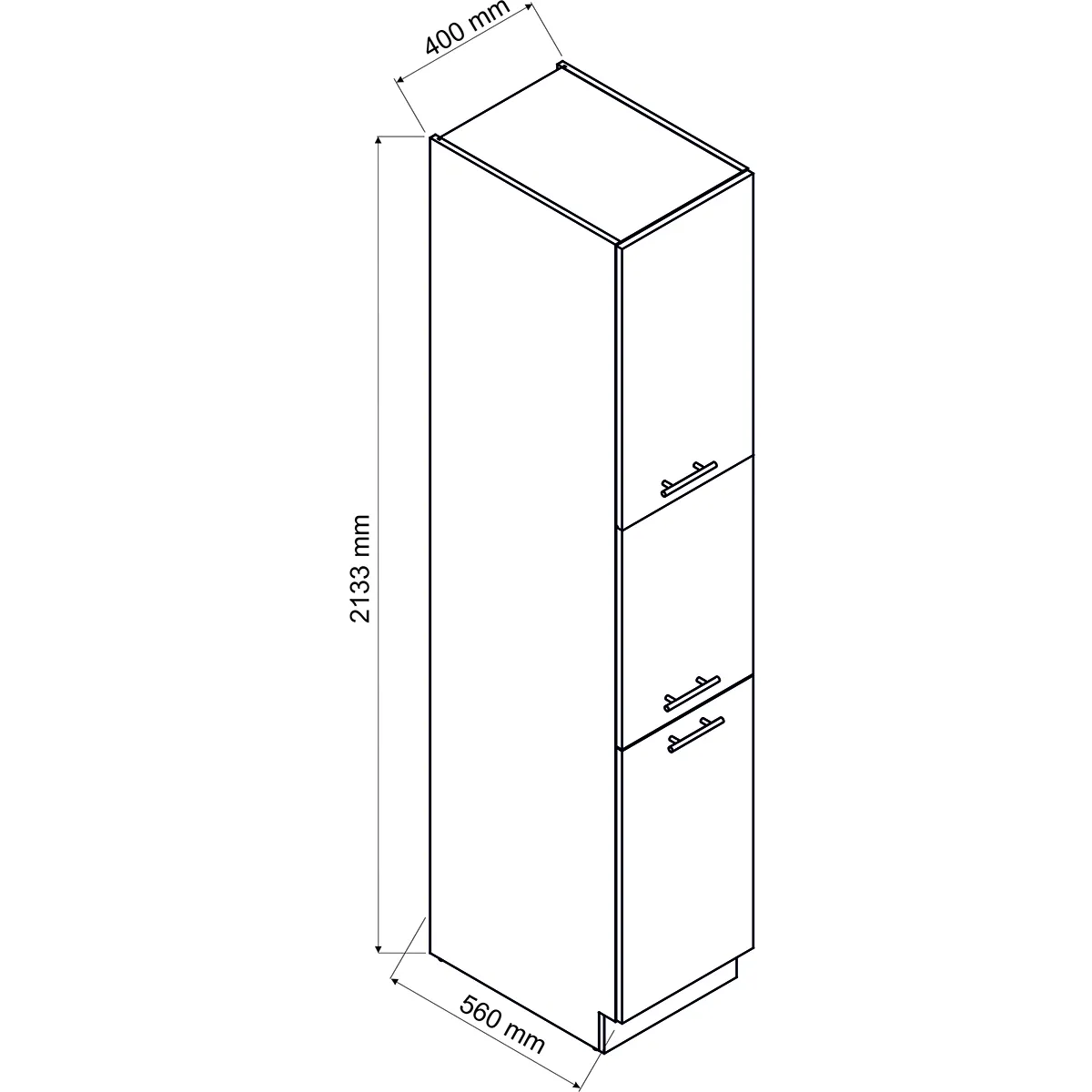 Pegane Meuble Bas Cuisine Blanc - 3 Portes