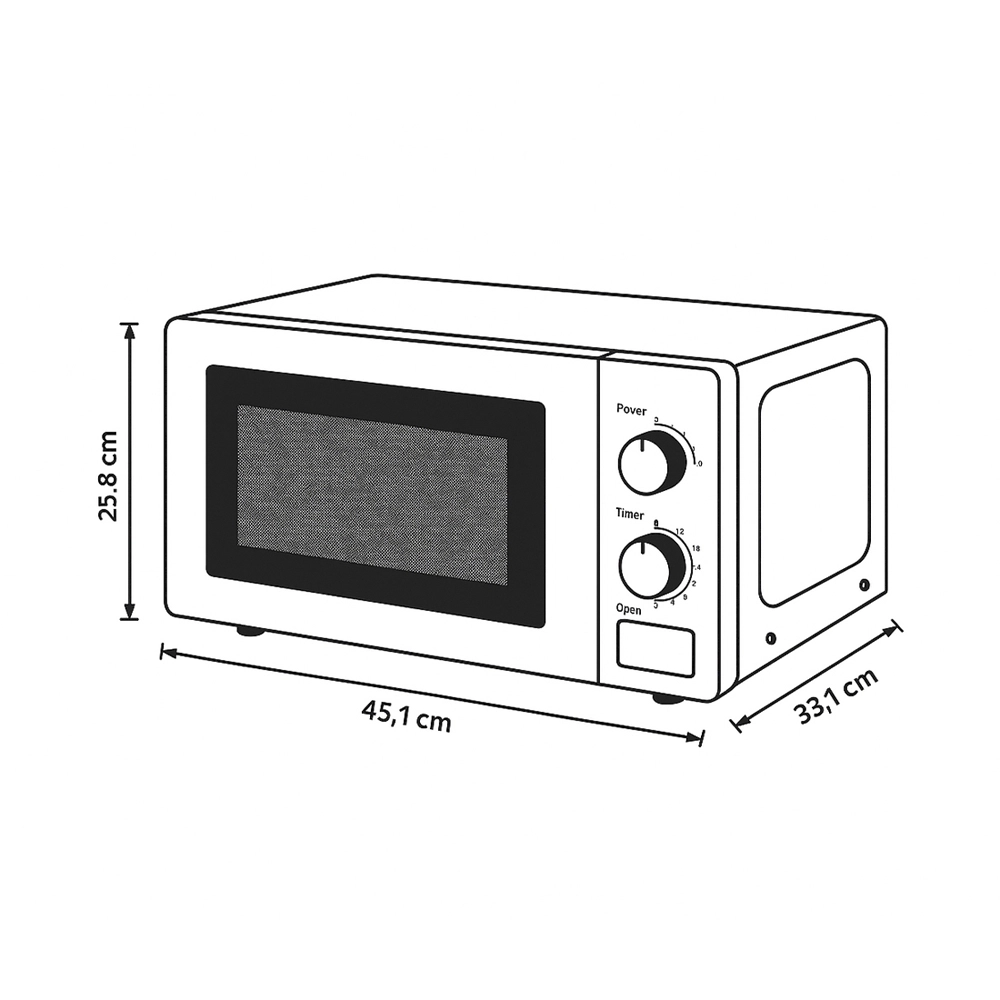 BergerLanz FSP Mikrowelle 20 Liter 700W schwarz