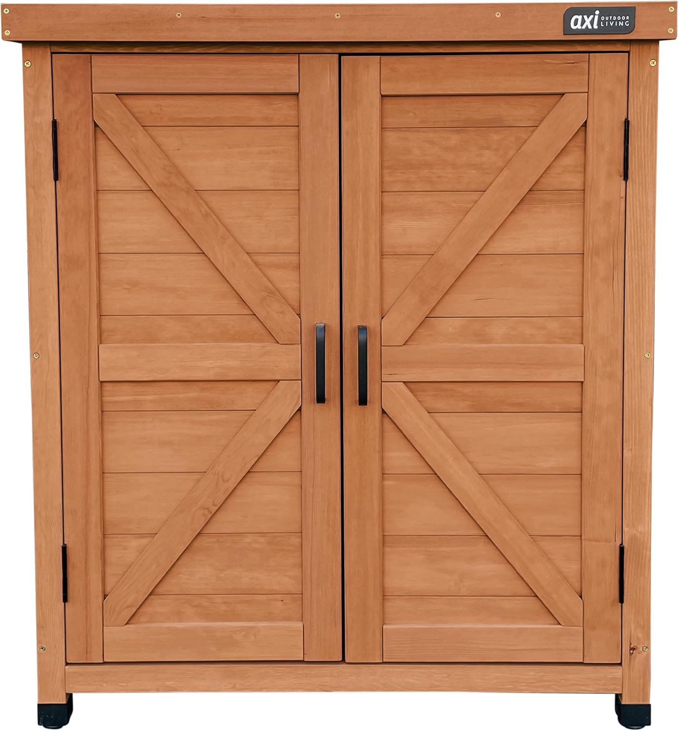 AXI Felix Gartenschrank aus Holz in Kaffeebraun | Geräteschrank/Geräteschuppen für den Garten mit Ablage | 80 x 45 x 93 cm