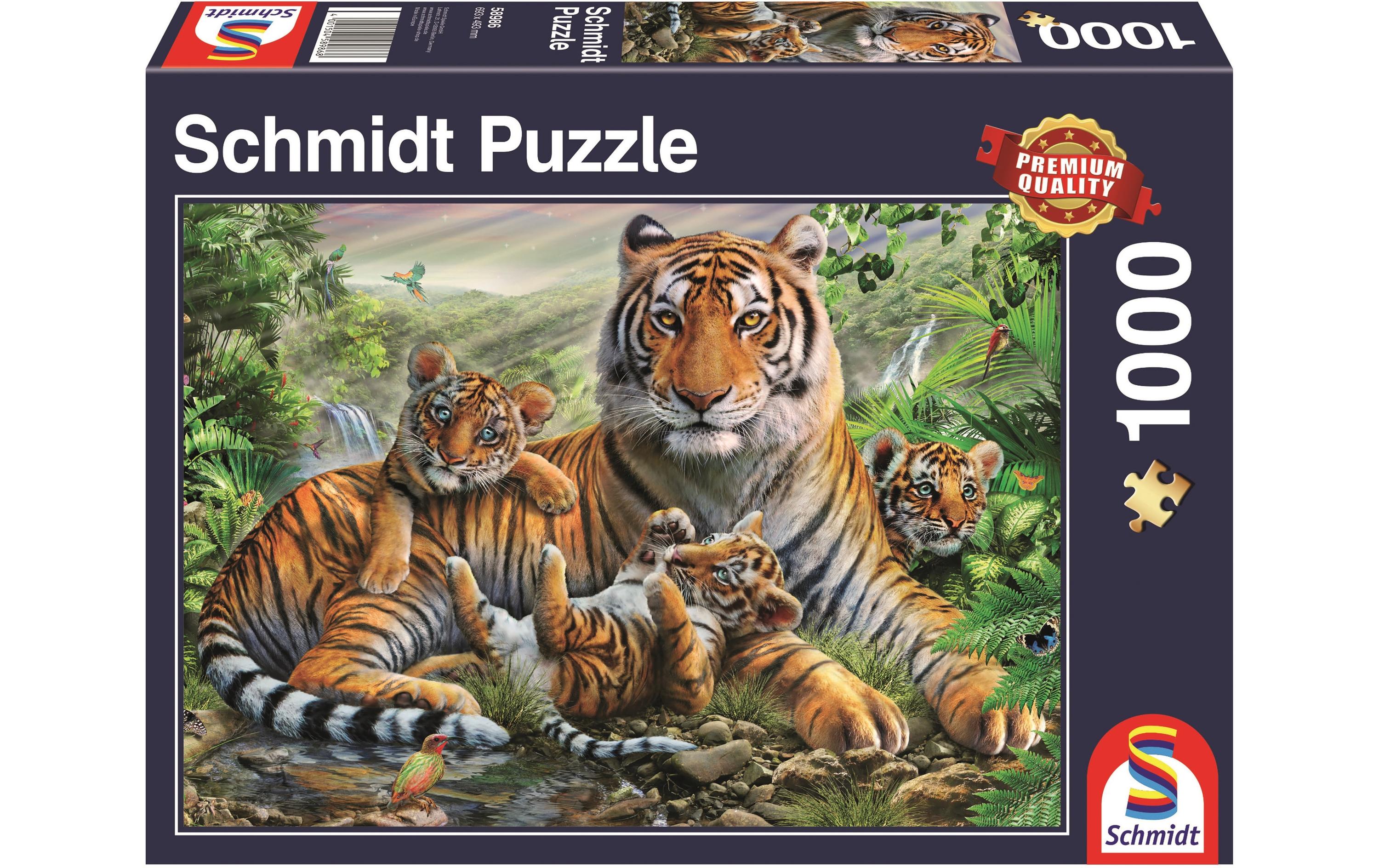 Puzzle Tiger und Welpen1000 Teile – Erwachsenenpuzzle