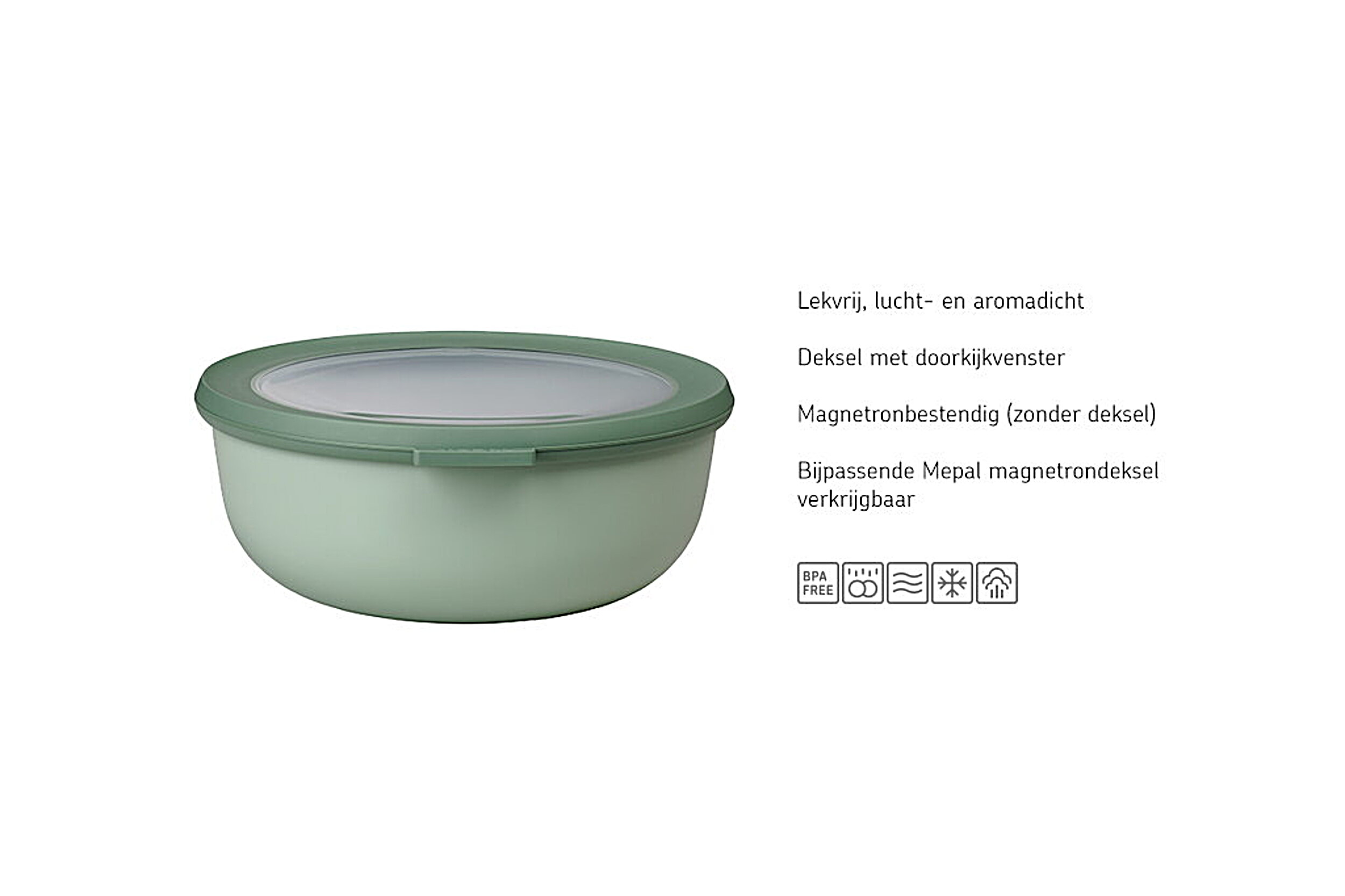 Mepal Cirqula 4-delige set ronde XL vershouddozen - Green