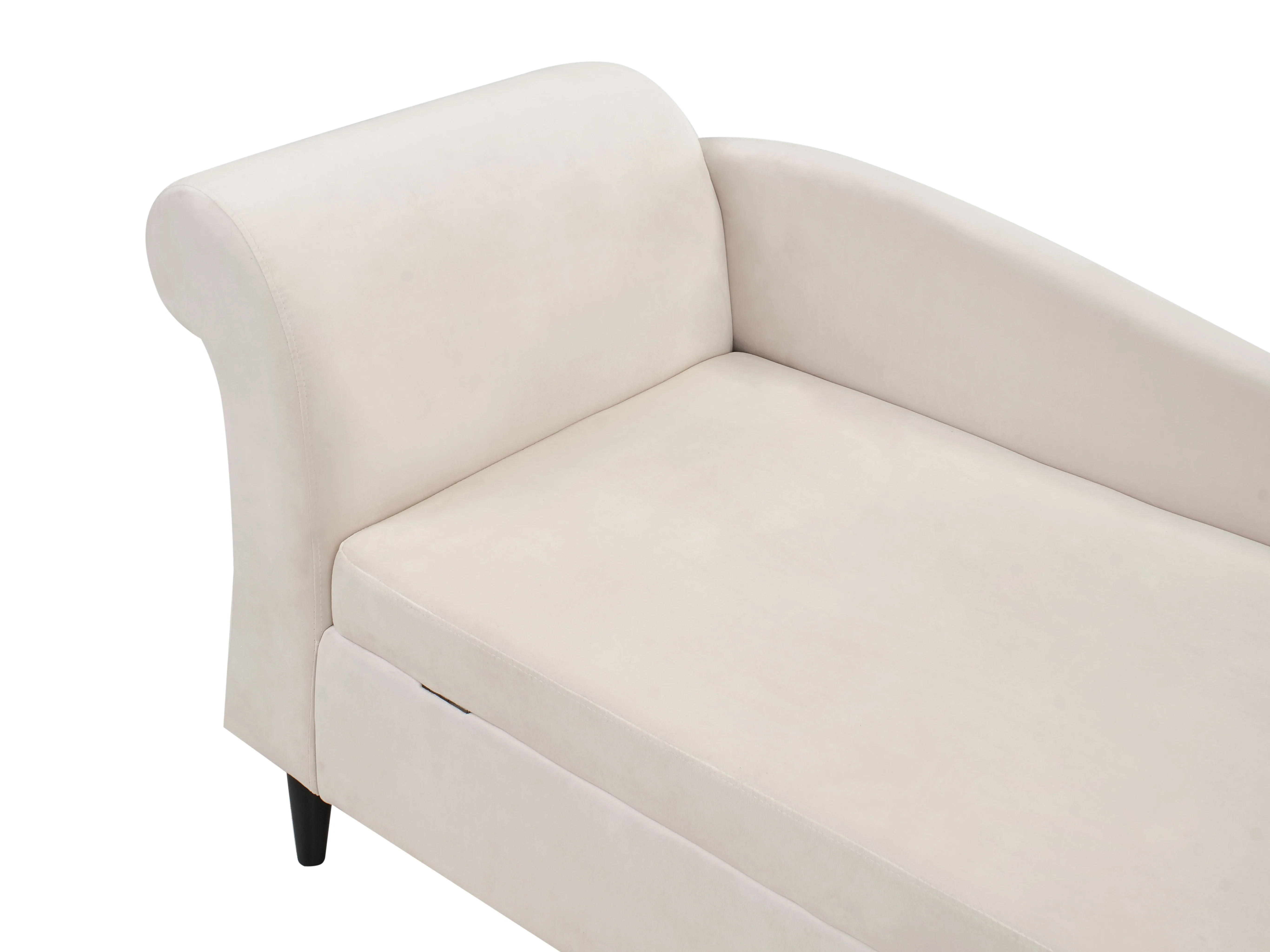 Linkszijdige chaise longue LUIRO Fluweel Beige met opbergruimte