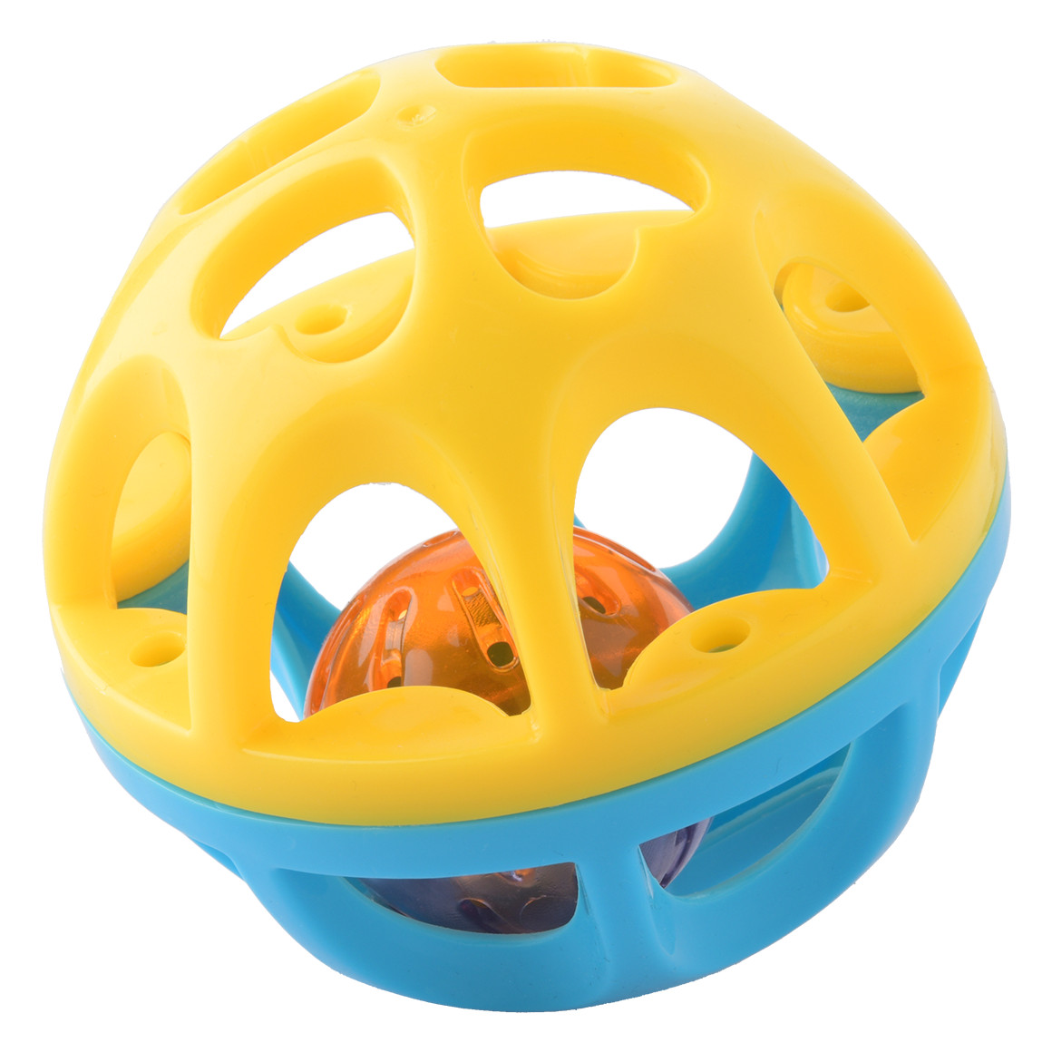 Topomini Baby Klangball mit Rassel gelb / hellblau