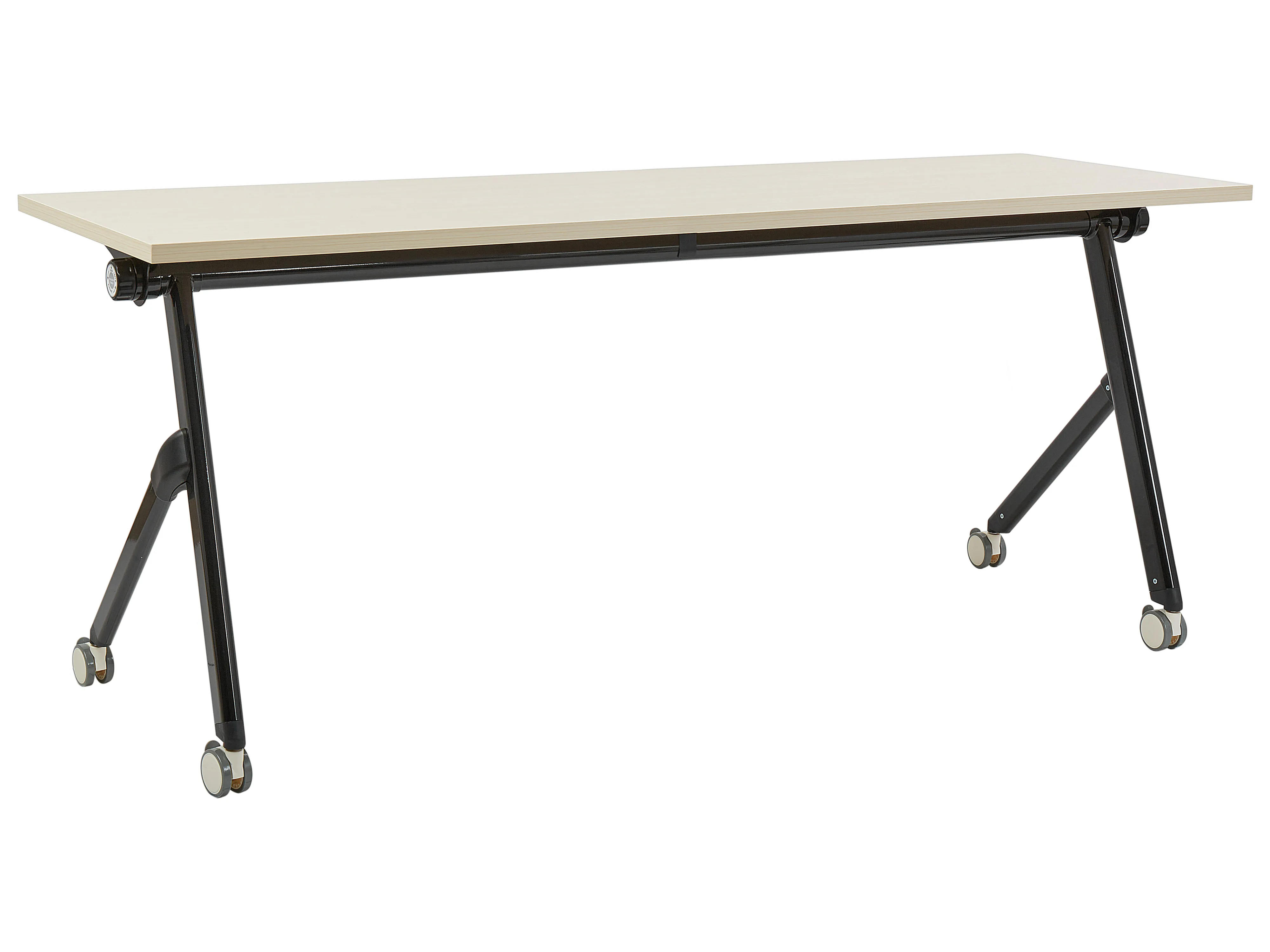 Inklapbaar bureau BENDI Lichtbruin 180 cm 60 cm met wielen