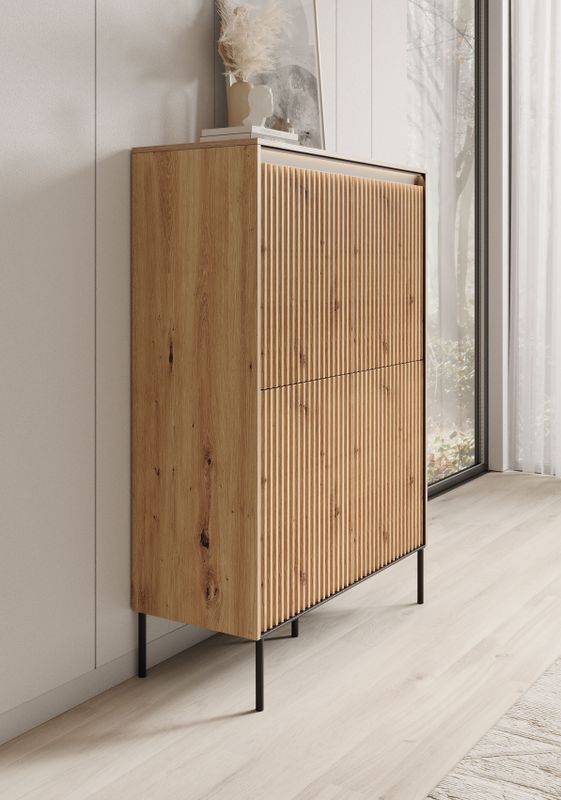 Meubella - Timoteo - Dressoir - Eiken - 4 Deuren - 8 Opbergvakken