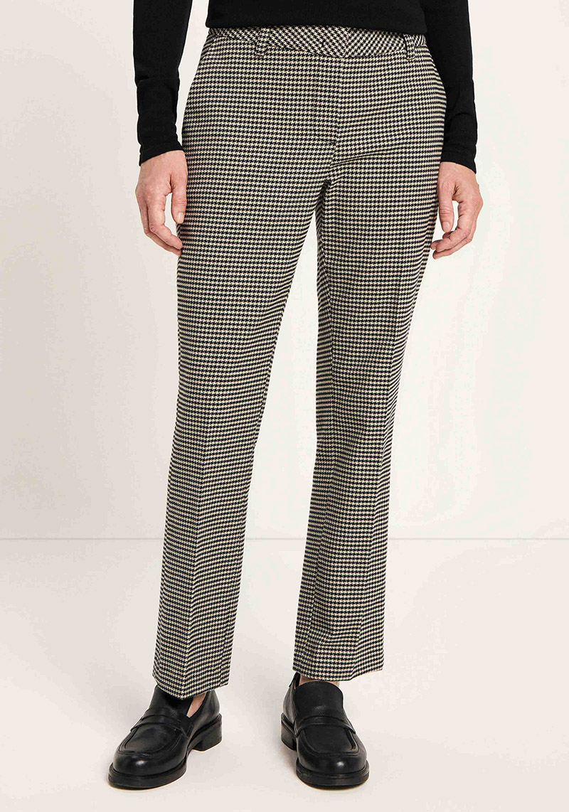 Lanius Hahnentritt-Hose Black/Off White