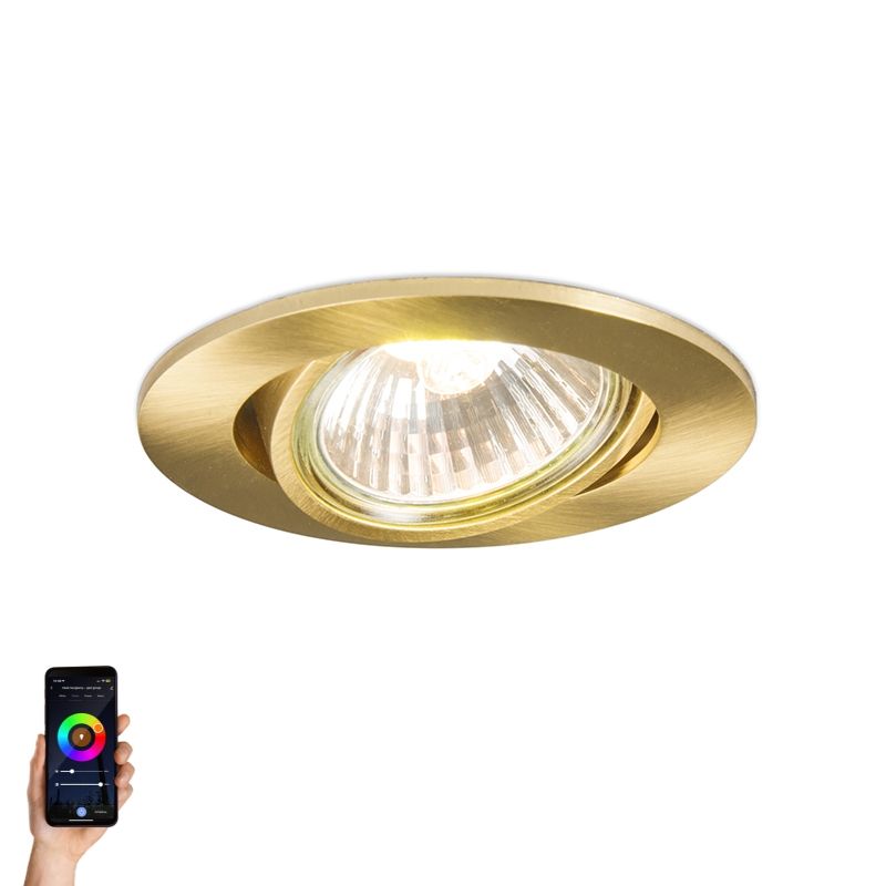 Smart inbouwspot goud kantelbaar incl. Wifi GU10 - Cisco