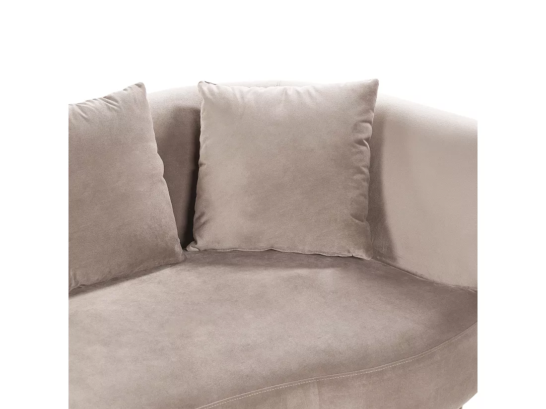 Chaise longue côté droit en velours taupe CHAUMONT